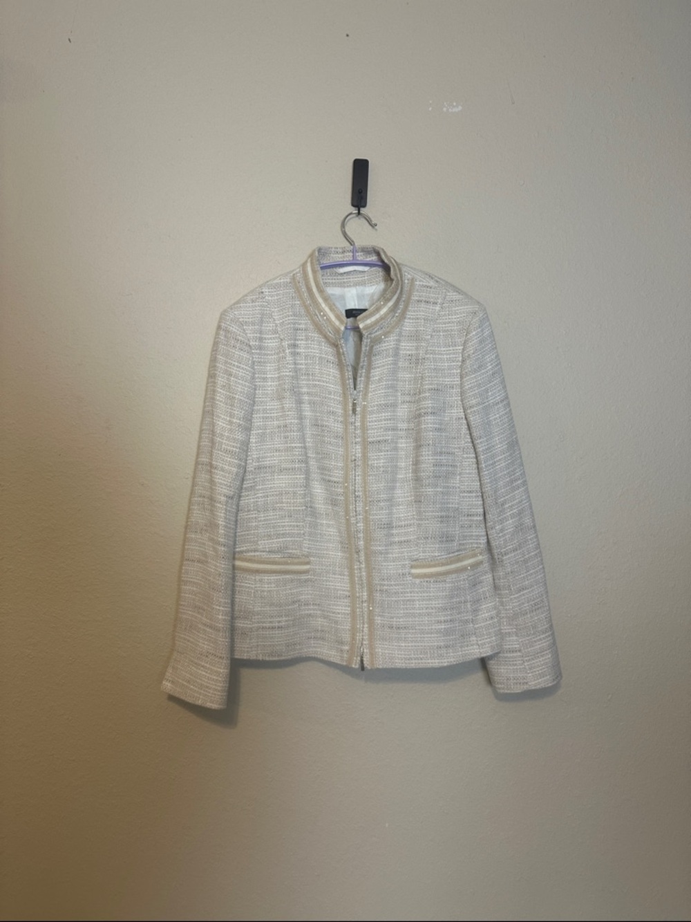 BASLER SELECTION Tweed Embellished Blazer Women's Size 42 Size 12